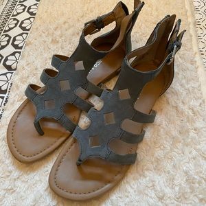Franco Sarto Blue Leather Sandals Size 7